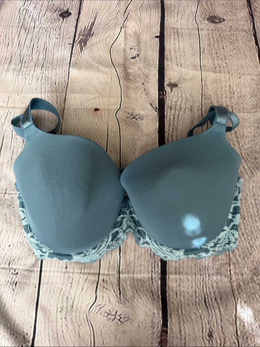 Wacoal Smooth Lace-Trim T-Shirt Bra - Seafoam Blue